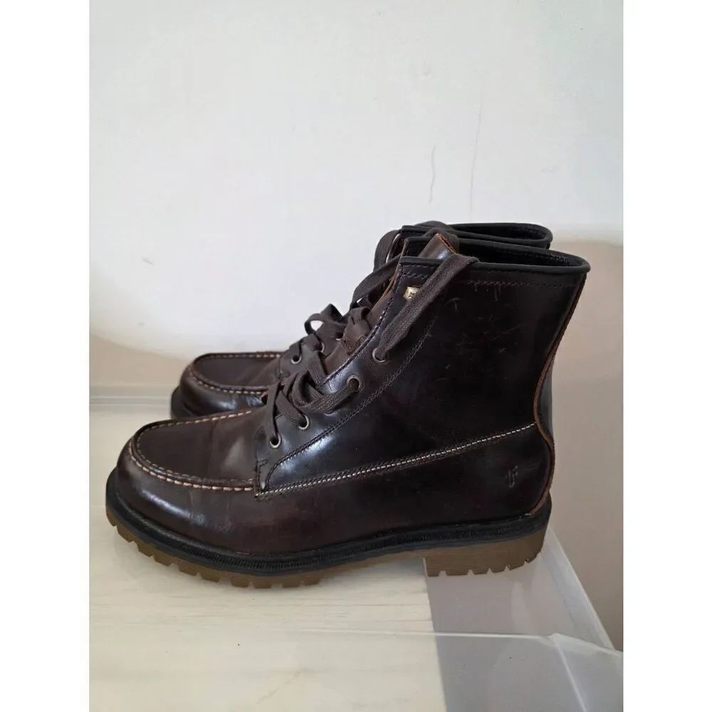 Frye Pine Lug Black Leather Workboot Mens 9